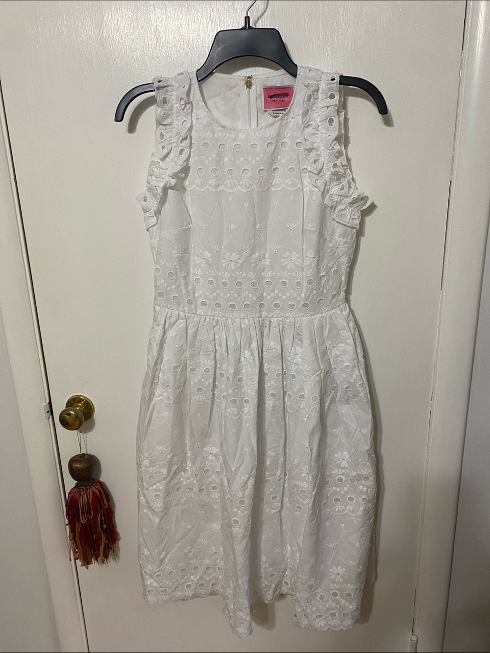 kate spade White Eyelet Sleeveless Fit-and-Flare Dress